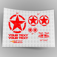 Oscar Mike Style Military Distressed Star US Decal Kit Bonnet Stickers Decals for Jeep Wrangler 3