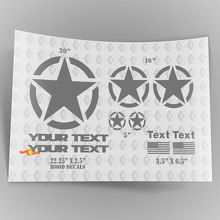 Oscar Mike OM Style Military Star Decal Kit with Bonnet Stickers Decals for Jeep Wrangler 2