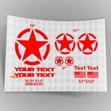 Oscar Mike OM Style Military Star Decal Kit with Bonnet Stickers Decals for Jeep Wrangler 3