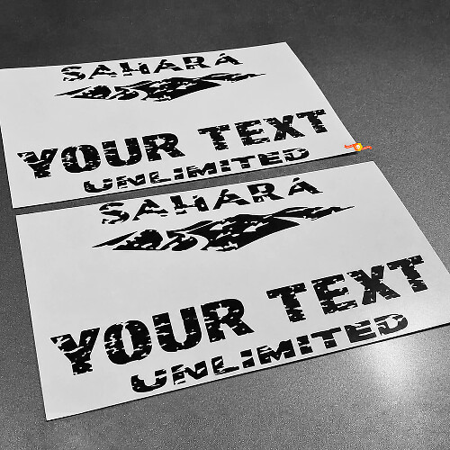 Sahara Distressed Custom Side Vinyl Decal Kit for Jeep Wrangler_1