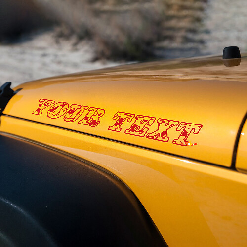 Jeep Wrangler Wrangler hood Stickers Decals camo font
