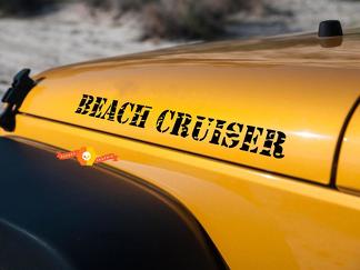 Jeep Wrangler Oscar Mike distressed style BEACH CRUISER hood decals