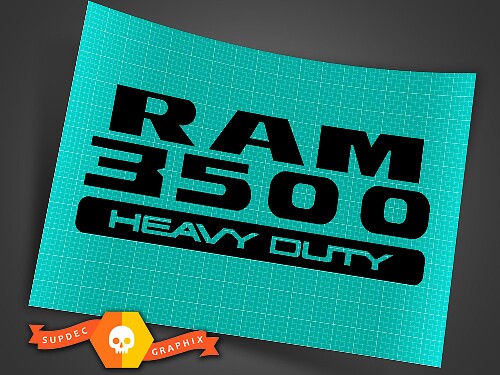 Ram 3500 Heavy Duty Vinyl Decal Pair for Dodge Ram