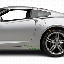 Corvette Flag Logo Rocker Panel Vinyl Decal Kit for Chevy Corvette Z06 C6-7 2005-18_3