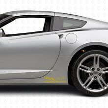 Corvette Flag Logo Rocker Panel Vinyl Decal Kit for Chevy Corvette Z06 C6-7 2005-18_5