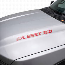 5.7L Vortec 350 Hood Vinyl Decal Set for Chevy 1988-99 C/K Trucks_4