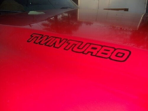 TWIN TURBO Hood Stickers Decals
