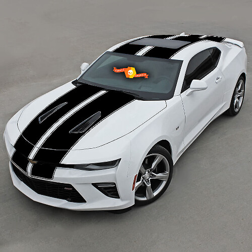 Chevrolet Camaro 2016 -2018 -ss- Top Double Vinyl Stripes W/ Pinstripes