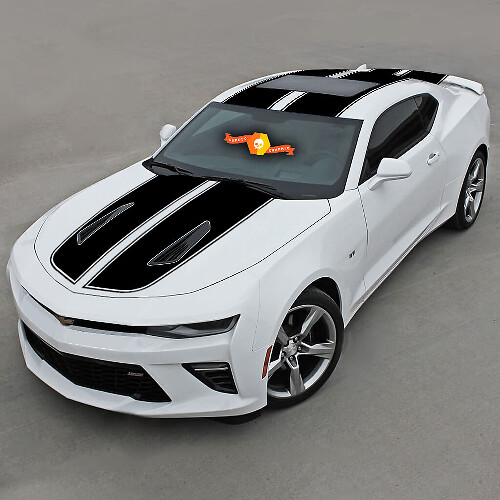 Chevrolet Camaro 2016- 2018 -ss- Top Double Vinyl Stripes W/ Pinstripes