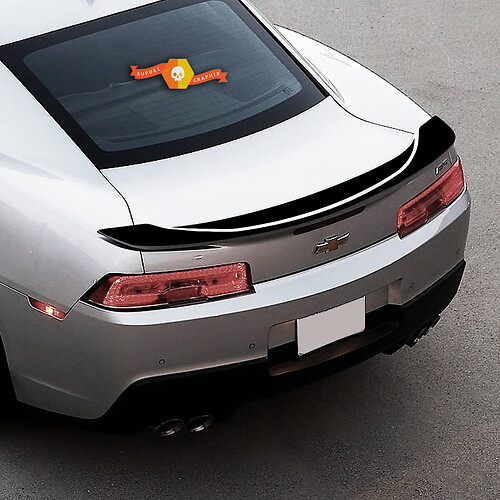 Racing Style Stripes Rear Spoiler Vinyl Decal Sticker for Chevrolet Camaro SS 2016-2018