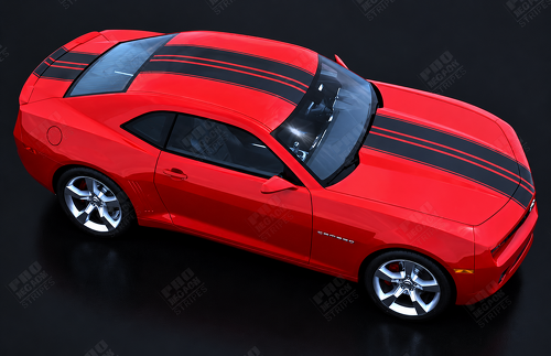 Over The Top Twin Rally Stripe Kit Hood Roof Trunk Vinyl Decal Sticker for Chevrolet Camaro 2010-2015