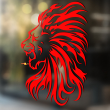 Lion Head in Flame Tongue Style Universal Vinyl Decal Sticker_4