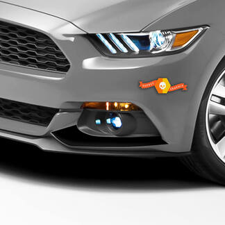Ford Mustang 2015-2020 Front Fog Lights Accent Decals Stripes