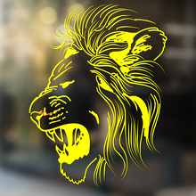 Lion Head in Thin Line Art Universal Vinyl Decal Sticker_3