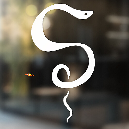 Curved Snake Silhouette Minimal Style Universal Vinyl Decal Sticker