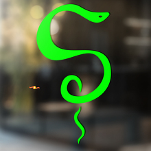 Curved Snake Silhouette Minimal Style Universal Vinyl Decal Sticker_2