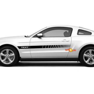 Custom Text Side Accent Strobe Stripes Decals for Ford Mustang 2005-2024

