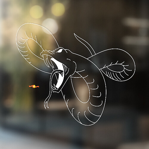 Angry Snake Vinyl Decal for Cars, Windows & Walls_1