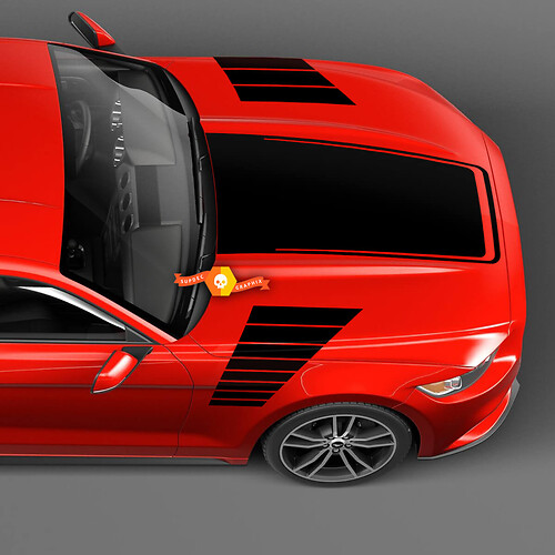 Hood and Side Strobe Stripes for Ford Mustang
