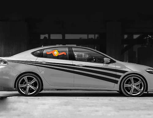 Triple Side Stripes Vinyl Decal Kit for Dodge Dart