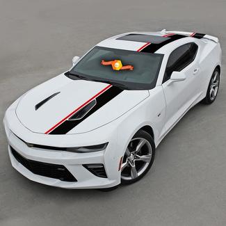 CHEVROLET CAMARO 2016-2018 TOP OFFSET Vinyl STRIPES HOOD, ROOF and REAR

