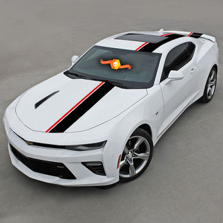 Chevrolet Camaro 2016-2020 (rs, Lt) Top Offset Stripes Hood, Roof and Rear
