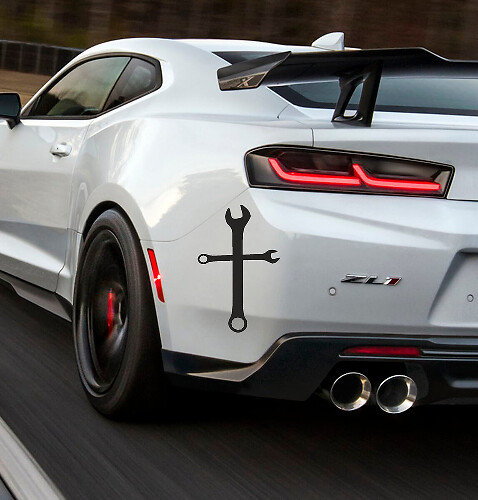 Wrench Cross Side Vinyl Decals Set for Chevrolet Camaro ZL1