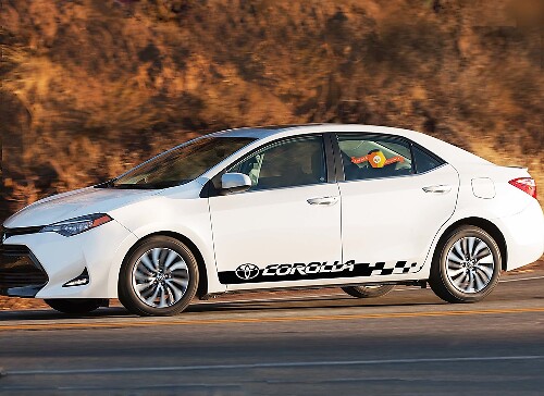 Checkered Stripes Side Vinyl Decal Sticker for Toyota Corolla