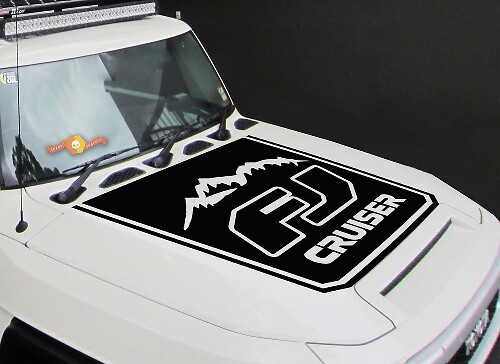 Mountain Outline Hood Vinyl Decal for Toyota FJ Cruiser