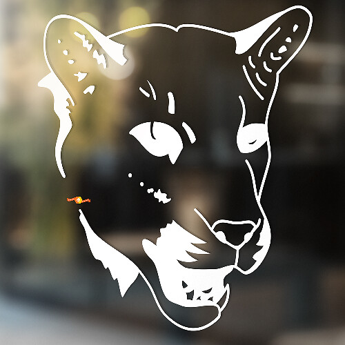 Lioness Outline Style Universal Vinyl Decal Sticker
