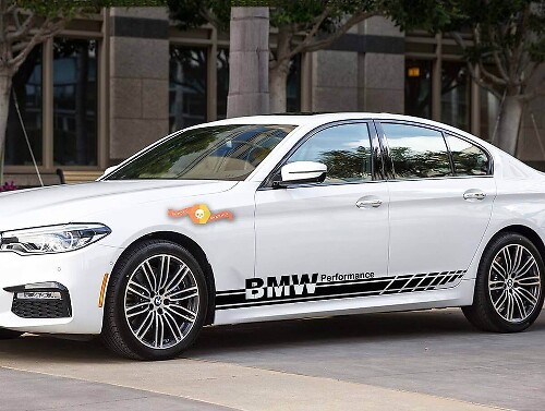 BMW Performance Style Side Stripes Vinyl Decal Set for BMW