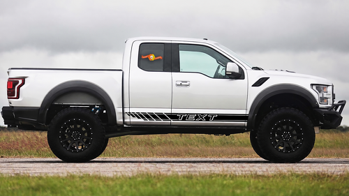 TEXT Triple Stripe Pair Rocker Panel Vinyl Decal for Ford F-250 2010-2014