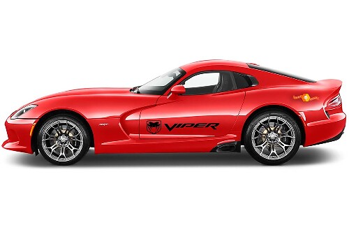 Dodge VIPER 2x side stripes graphics quality vinyl decals racing stickers logo
