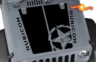 Kit for Jeep RUBICON Wrangler Hood Badge vinyl Decal sticker graphics 2007-2018

