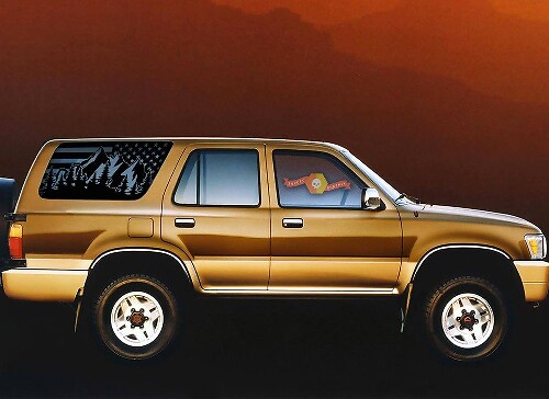 Mountain Style USA Flag Rear Window Vinyl Decal For Toyota 4Runner 1990-1995