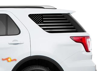 2011-2018 Ford Explorer Sport - USA Flag Windshield Decals for Rear windows Stickers

