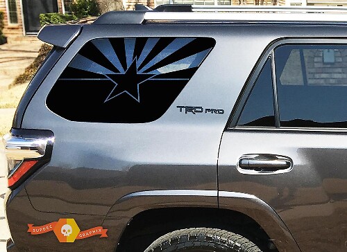Arizona State Flag Rear Side Window Vinyl Decal Sticker for Toyota 4Runner 2010-2019
