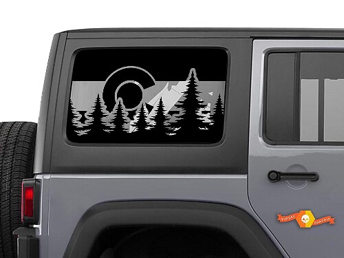 Jeep Wrangler Colorado Flag Windshield  Decal JKU JLU 4Dr 2007-2019 Rubicon Stickers
