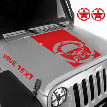 Blackout military skull 5 piece vinyl hood Stickers Decals set Jeep Wrangler JK JKU LJ TJ
 3