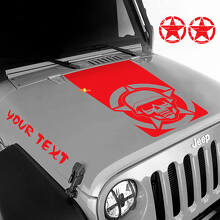 Military Skull and Custom Lettering Hood Vinyl Decal Set for Jeep Wrangler_3