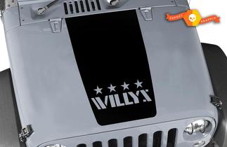 Jeep Willys wrangler vintage logo vinyl decal hood sticker
