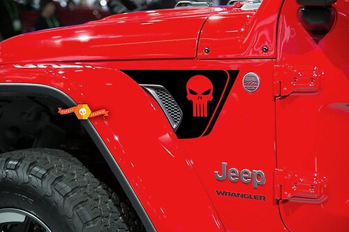 Punisher Skull Vent Fender Vinyl Decal Sticker for Jeep Wrangler