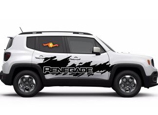 Jeep Renegade Side Splash Splatter Logo Graphic Vinyl Decal Reflective Sticker
