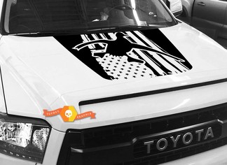 Hood USA Distressed Flag Duck graphics decal for TOYOTA TUNDRA 2014 2015 2016 2017 2018 #9
