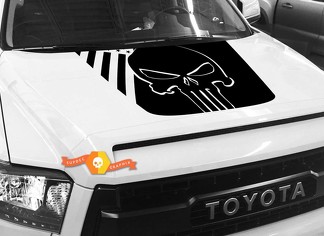 Hood USA Distressed Punisher Flag graphics decal for TOYOTA TUNDRA 2014 2015 2016 2017 2018 #31
