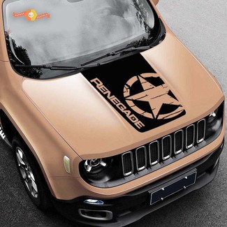 2015-2019 Blackout Distressed Star vinyl Hood decal Jeep Renegade Military Army Graphic
