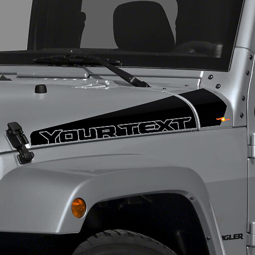 Custom Text Bonnet Vinyl Sticker Decal for Jeep Wrangler JL CJ TJ YK JK XJ