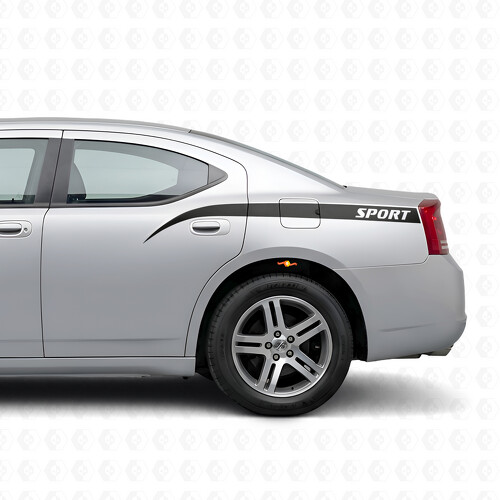 Sport Curved Stripes Bedside Vinyl Decal Sticker for Dodge Charger 2006-2010