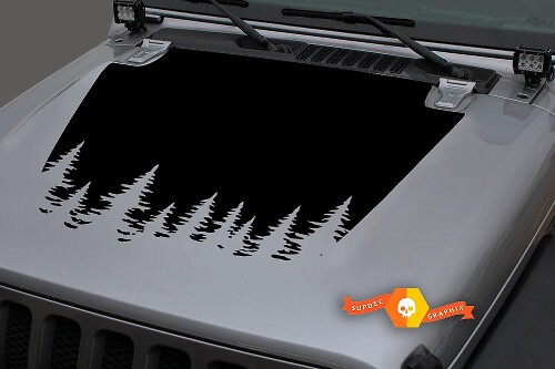 Forest Blackout Bonnet Vinyl Decal Sticker 2 for Jeep Wrangler JL