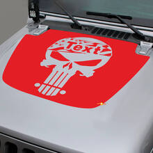 Custom Punisher USA Flag Hood Vinyl Decal Graphic for Jeep Wrangler JL_2